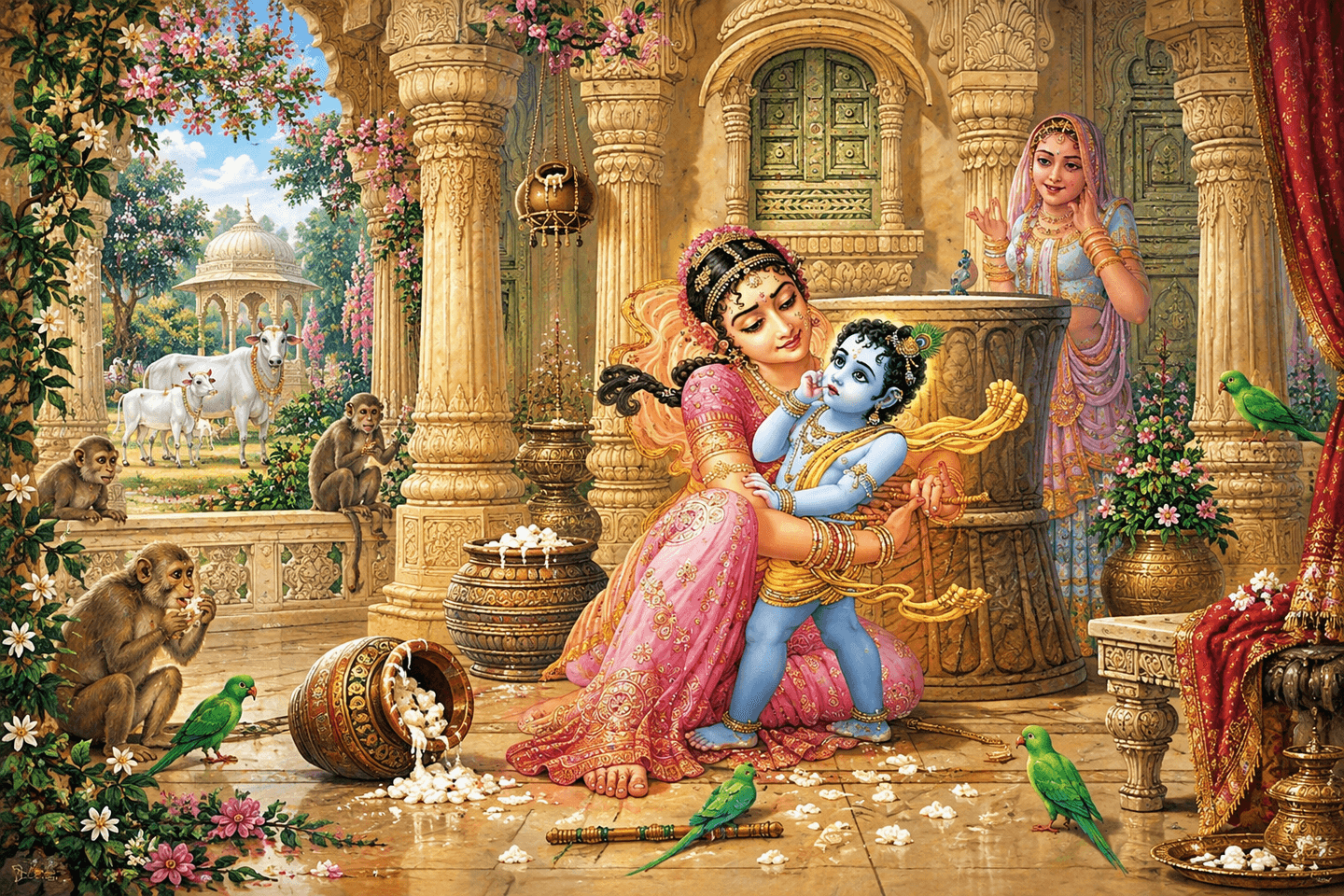 Damodar Lila: The Pastime of Krishna Being Bound by Mother Yashoda's Love